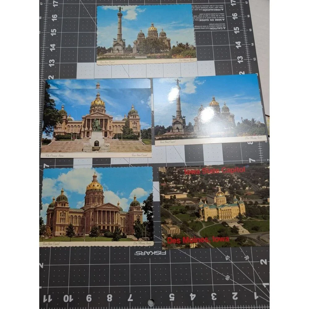 Iowa State‎ Capital Postcards Lot 6 crimped edges fawn 19c stamp unmailed